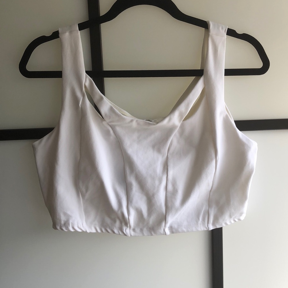 White bebe crop top